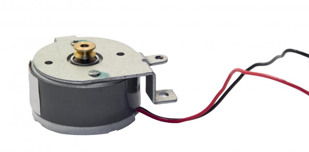 A brush electric motor, which uses DC power.