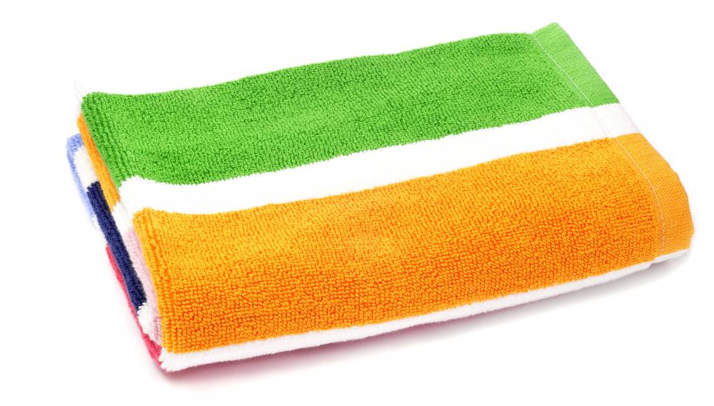 Beach towels are often thick and brightly colored.