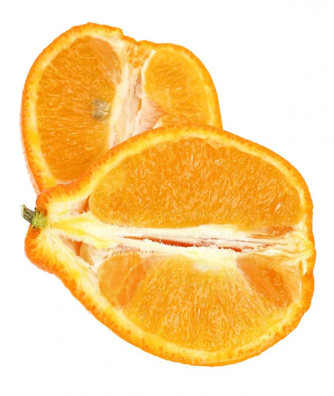 Minneola tangelos are hybrids between white grapefruits and tangerines.