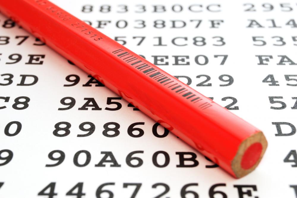 A pencil with a barcode on it.
