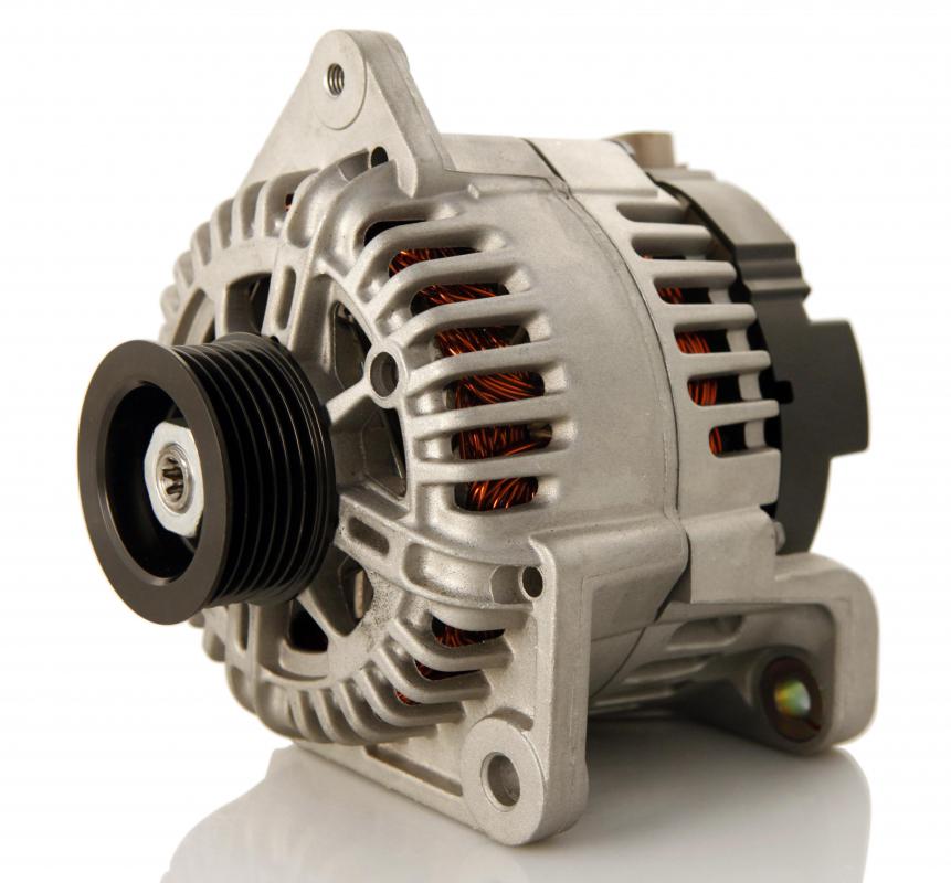 A car battery is usually charged by an alternator.