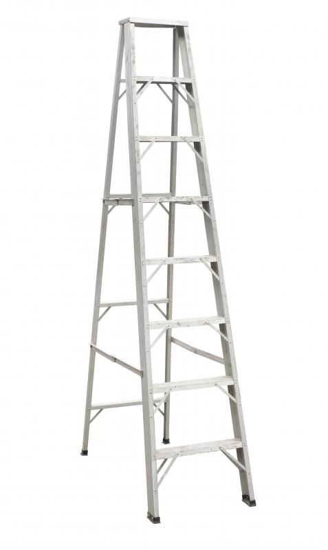 Steel fabricated beams are used to manufacture ladders.