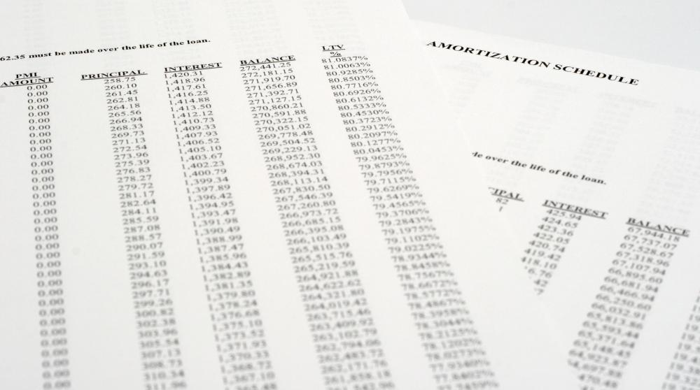 An amortization schedule is a table with the details of the amount of each payment allocated to principal and interest.