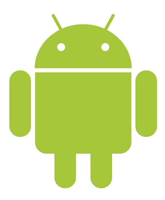 The Android logo represents Android, which is a popular type of smartphone operating system.