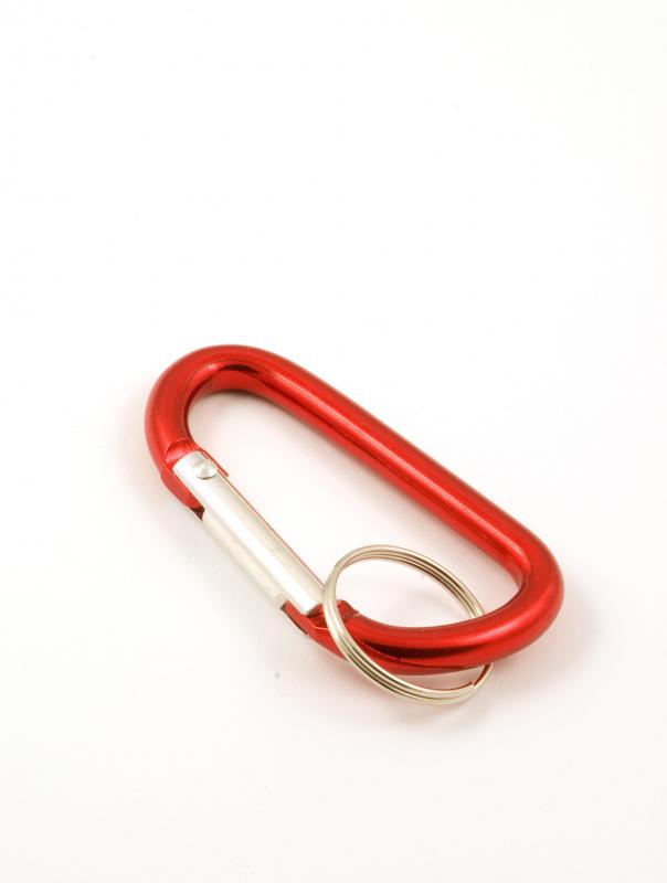 An anodized aluminum caribiner.