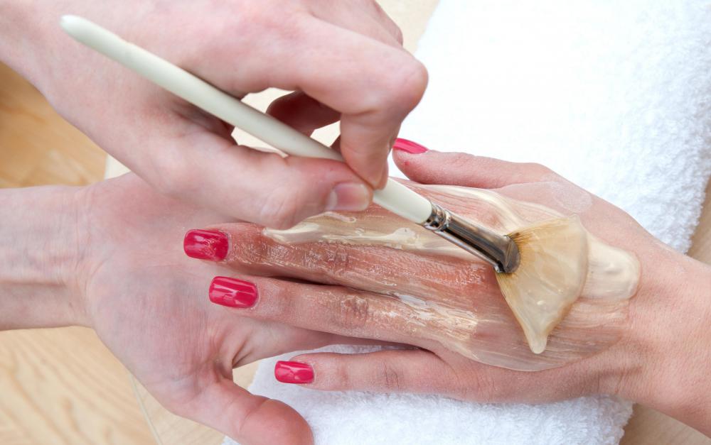 Skin softening treatments may be applied during a manicure.
