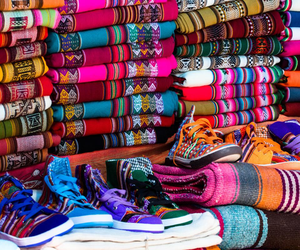 Peruvian serapes, which can be worn as everyday wear, are known for their bright colors.