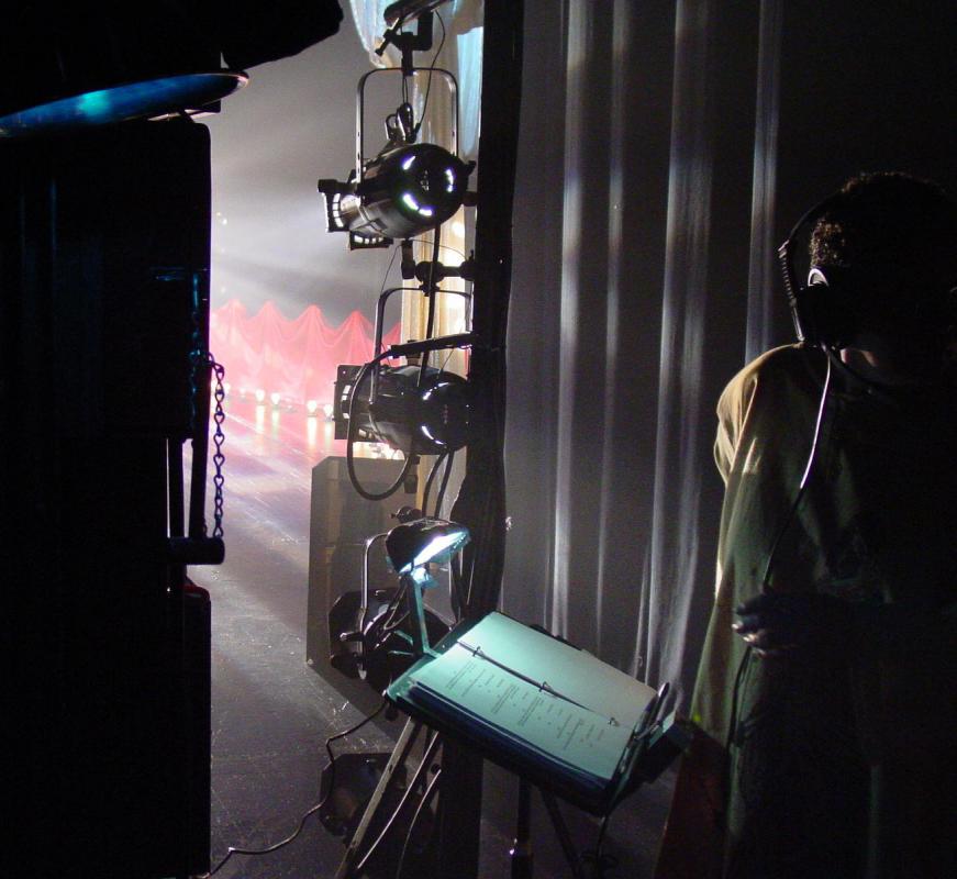 A stage manager is responsible for supervising the backstage crew of a theater or television production.