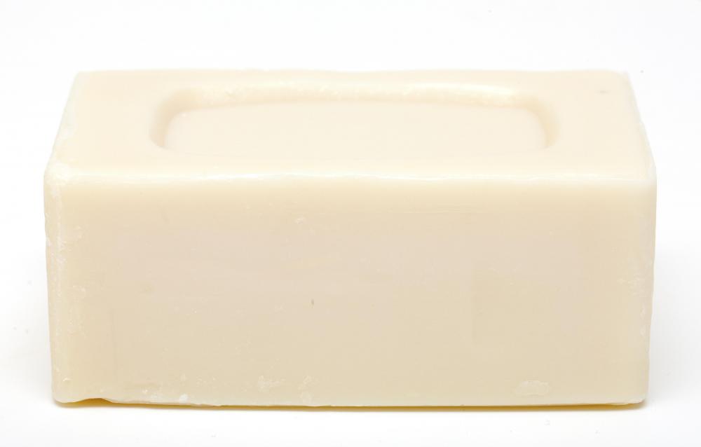 A bar of soap made with olive oil.