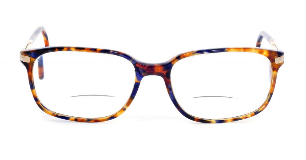 Bifocal eyeglasses with a reading strength and distance strength.