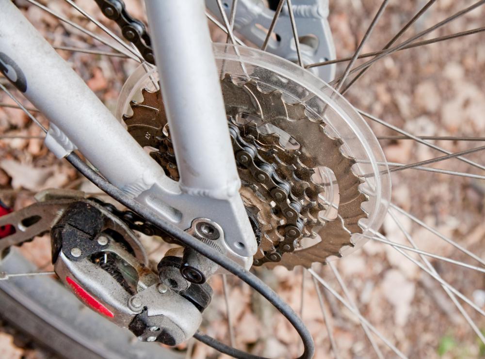 Rotation of a bicycle sprocket moves the bicycle chain.