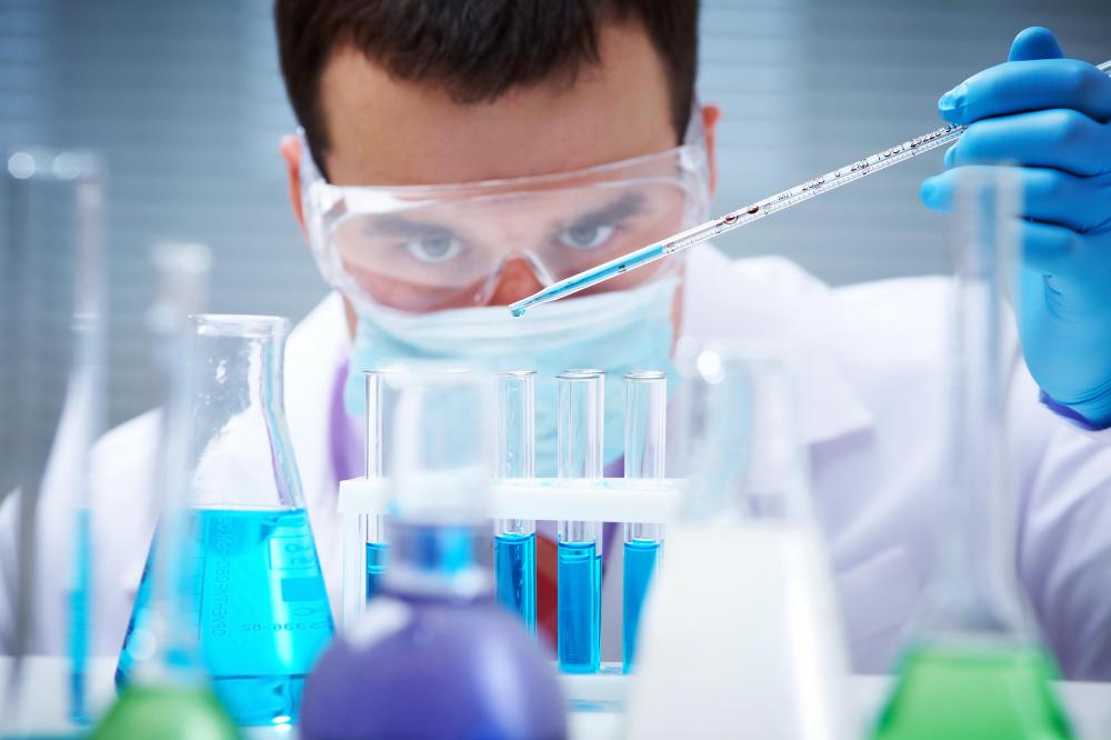 Pharmaceutical companies conduct laboratory research on new drugs.