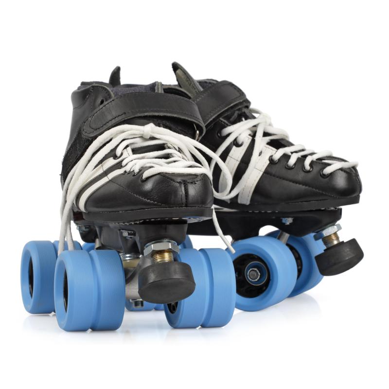Durometers are commonly used to test roller skate wheels for durability by determining their hardness.