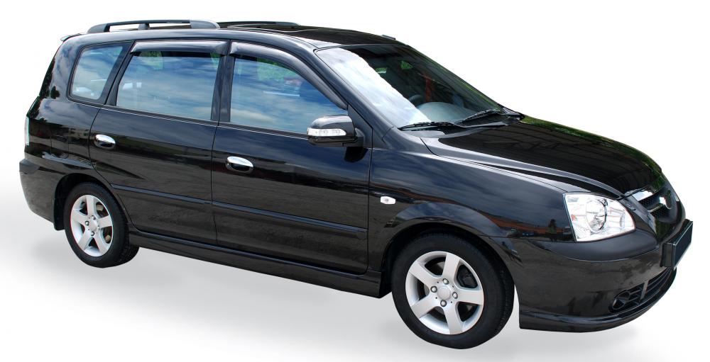 A freshly washed minivan.