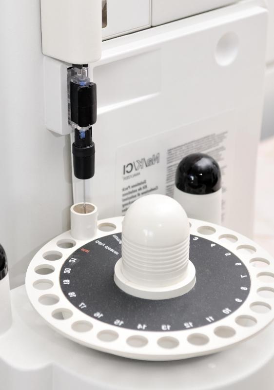 A centrifuge is used to separate different components of donated blood for testing.