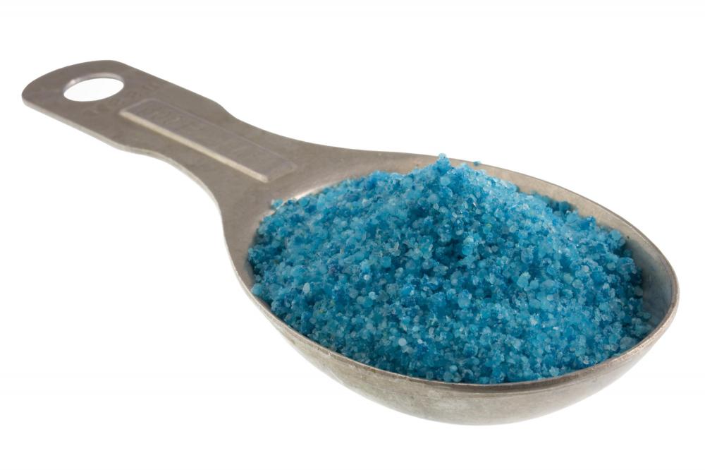 A blue synthetic plant fertilizer.