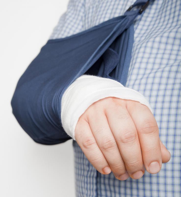 A sling may be used to immobilize the painful, injured body part.