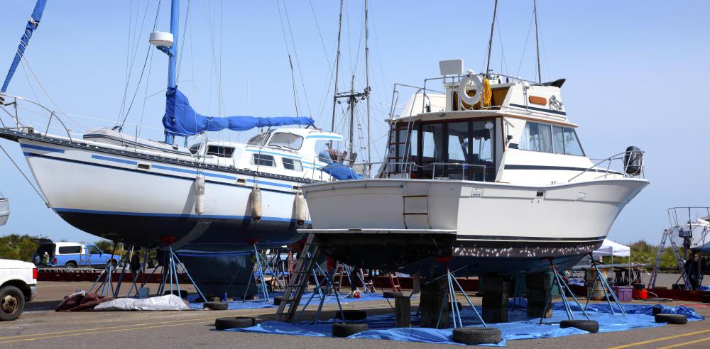 Epoxy resin may be used in marine applications, but should not be applied to a boat's outer layer because UV light exposure weakens its hold.