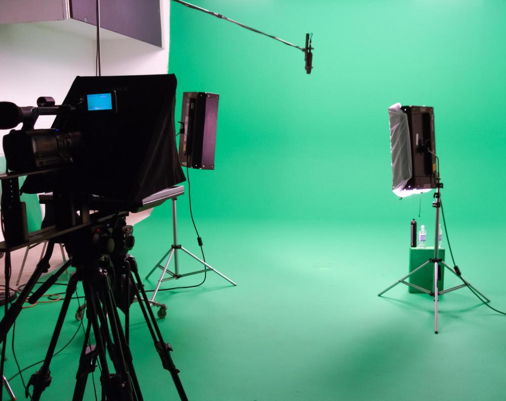 A boom microphone may be used on film and television sets.