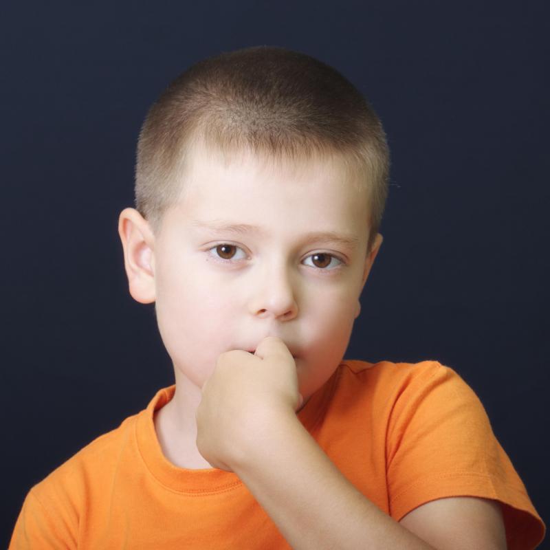 A nervous tic, such as a finger to the mouth, can develop in childhood.