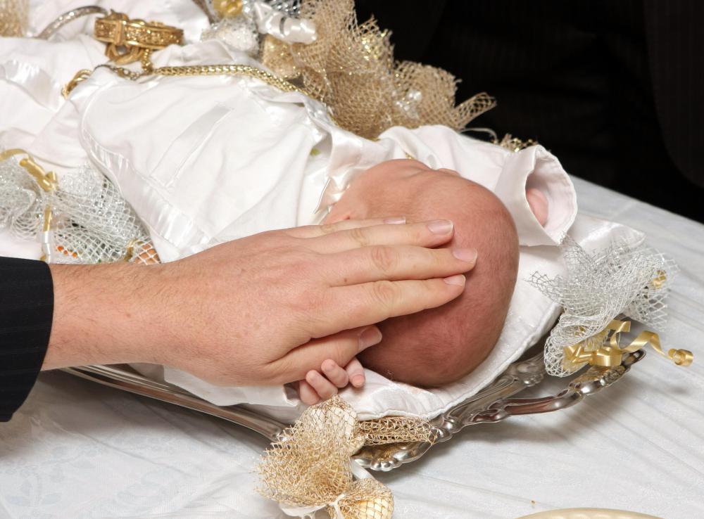 A bris ceremony is held on the eighth day of life for male Jewish infants.