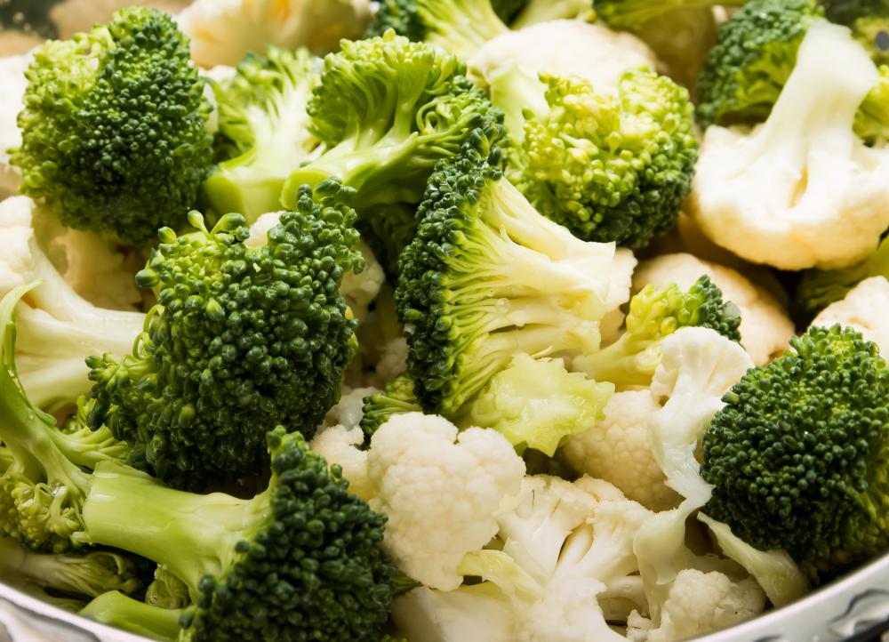 Broccoli and cauliflower are high in fiber.