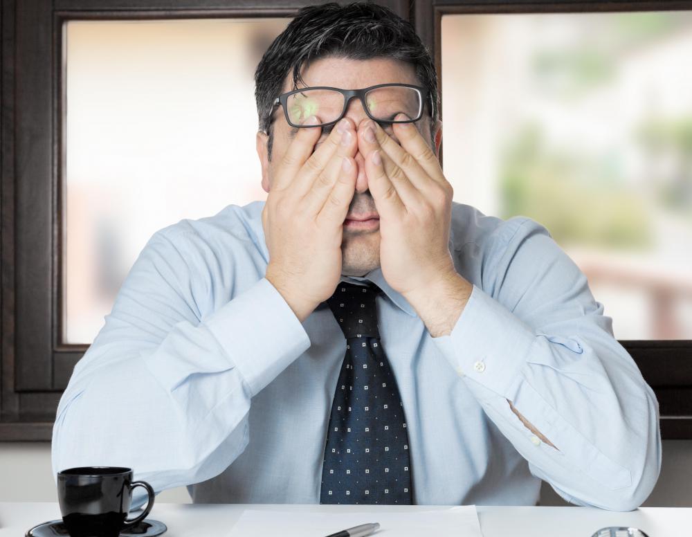 Eye strain often occurs in office settings.
