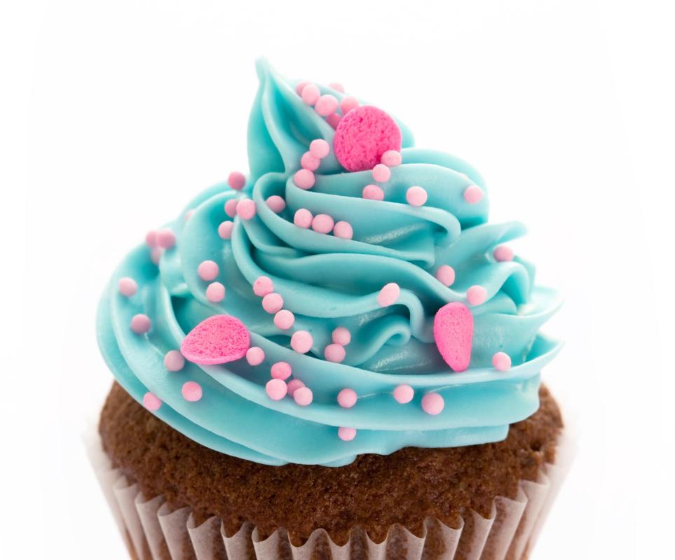 A frosted cupcake.