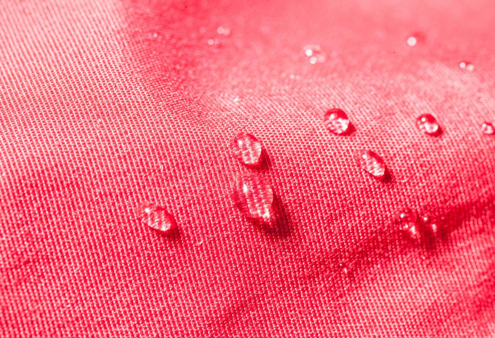 With waterproof coating, water beads up on fabrics instead of soaking in.