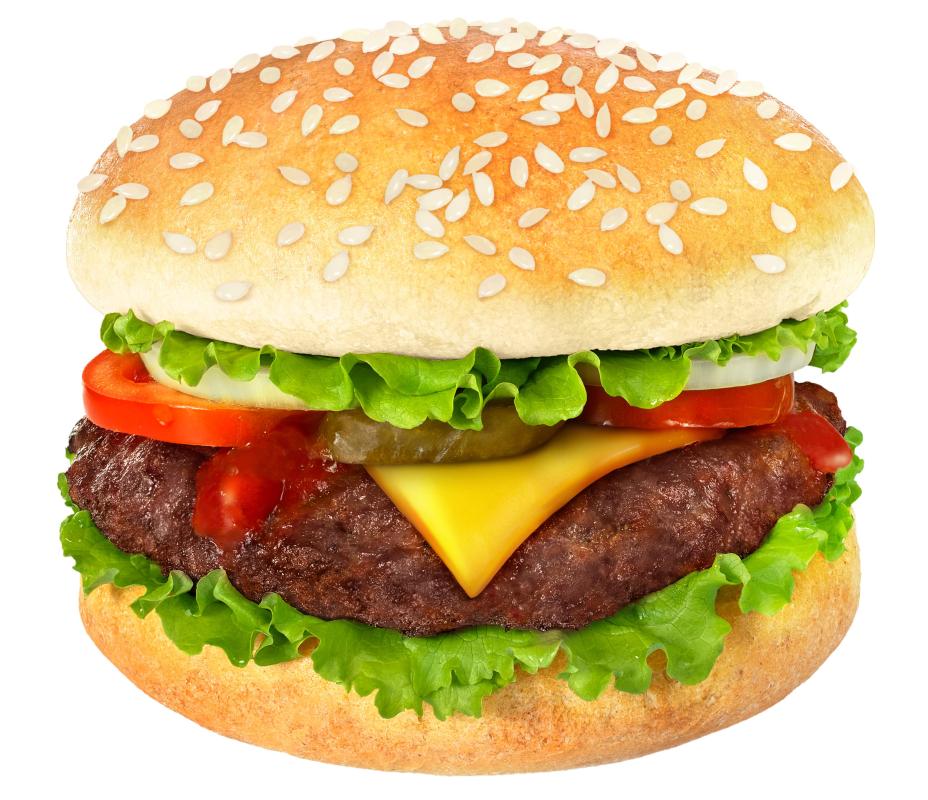An improperly cooked cheeseburger could give a diner food poisoning.