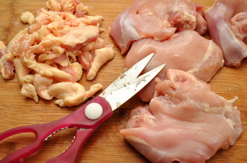 Undercooked chicken may contain salmonella.