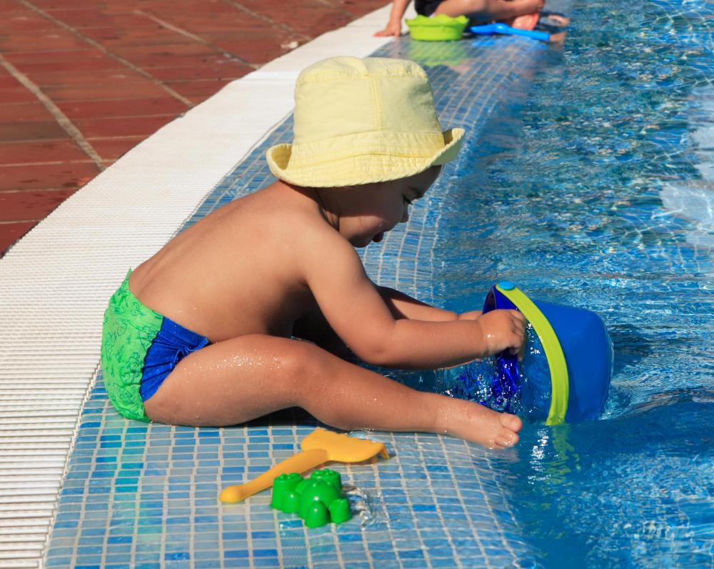LIfeguard chairs allow pool attendants to keep an eye on small children.