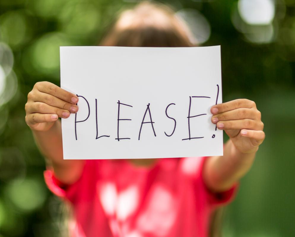 Teaching children to say "please" and "thank you" instills good manners in them.