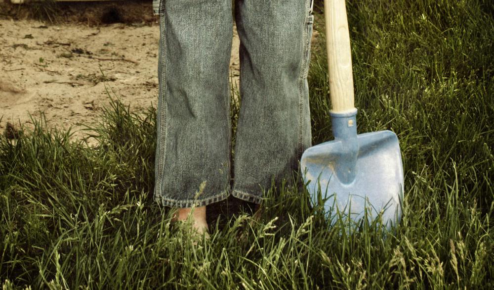 Garden shovels help dig holes and move small amounts of dirt for planting.
