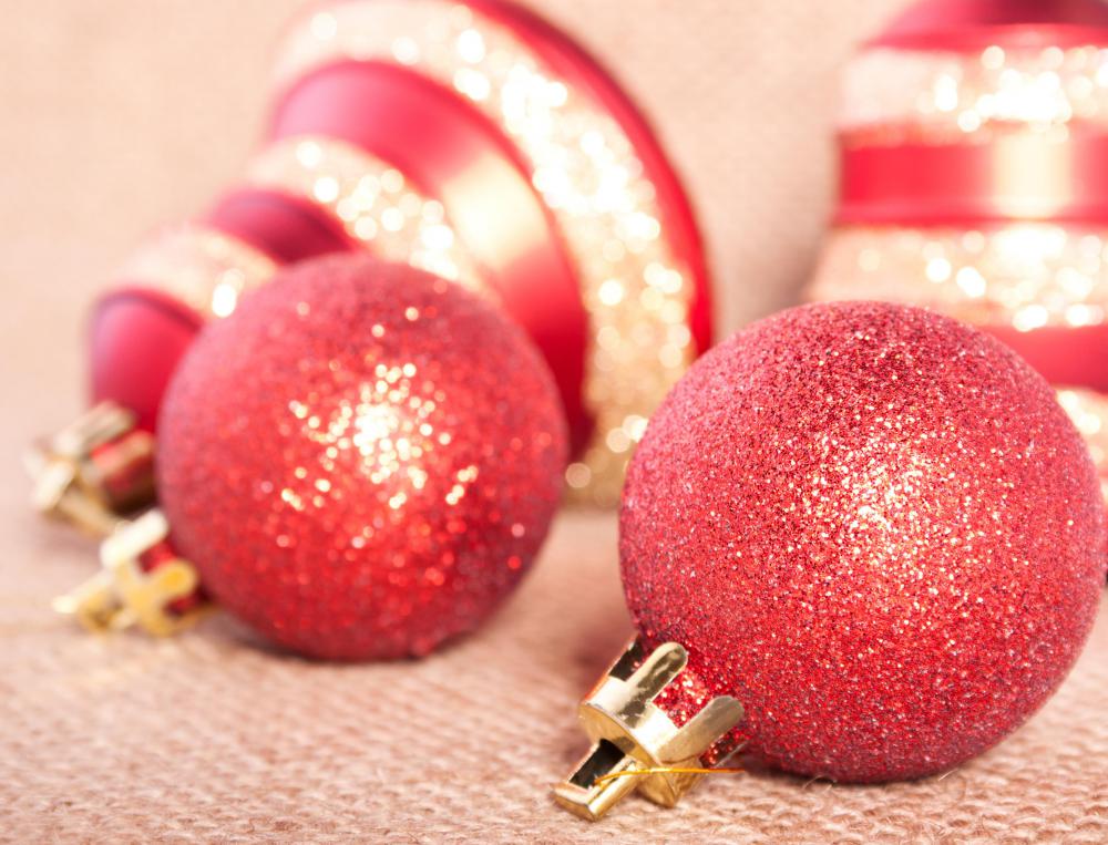 Christmas ornaments are often liberally coated in glitter.