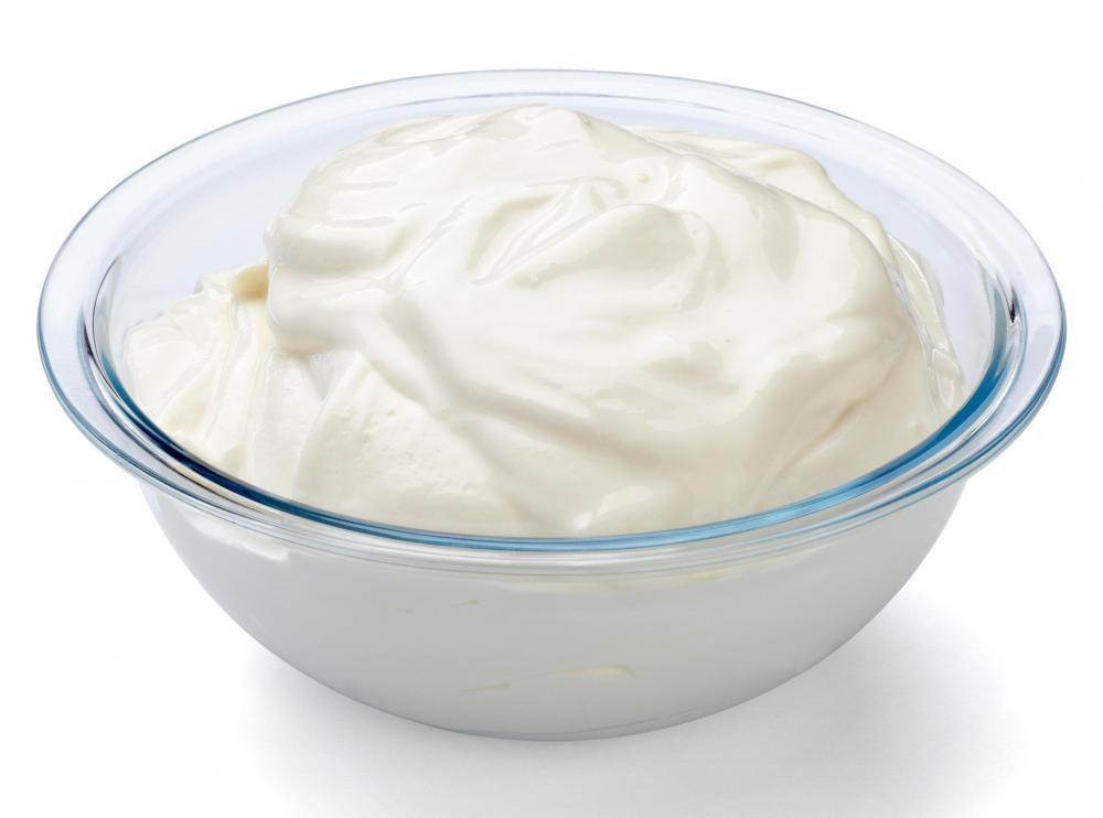 Yogurt including lactobacillus acidophilus.