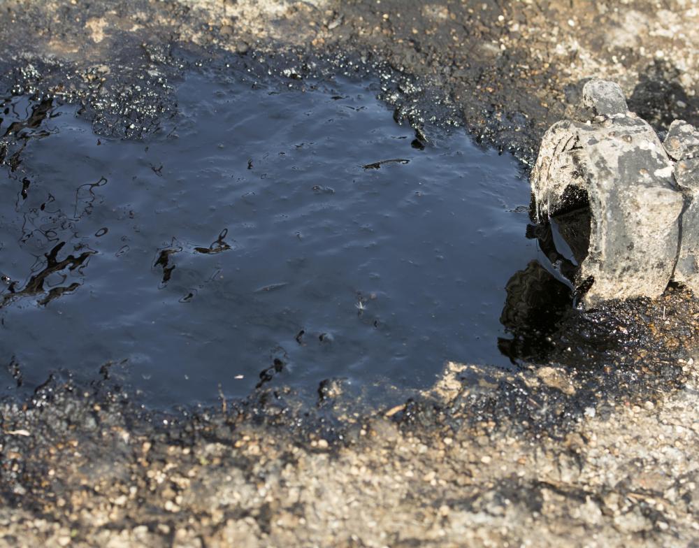 In a situation where an oil spill might harm the environment, biodegradable oil is used.