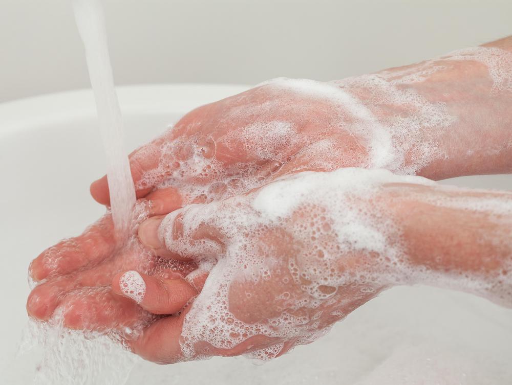 Hands should be washed and dried thoroughly before bandaging a hand.