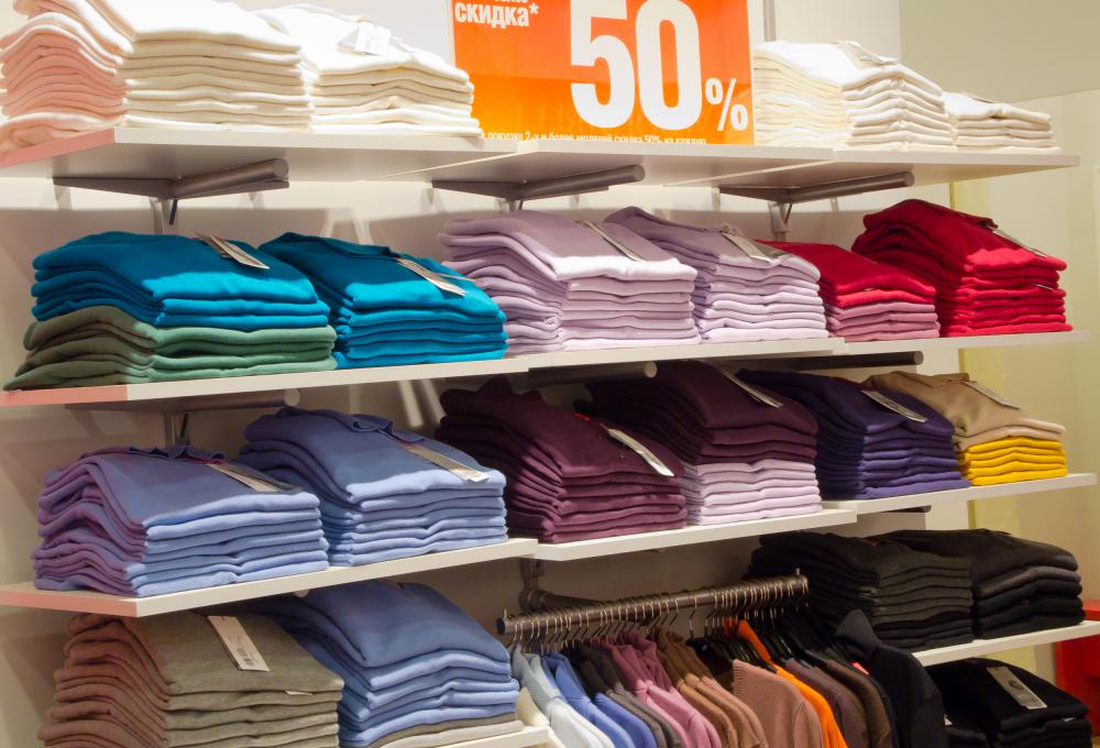 A shopping mall will often have sales offered throughout its various stores.