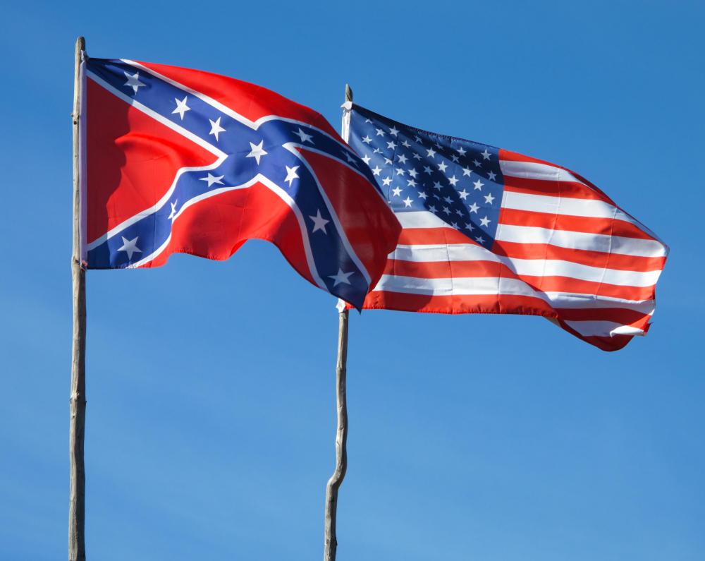 Flags of the opposing sides during the American Civil War.