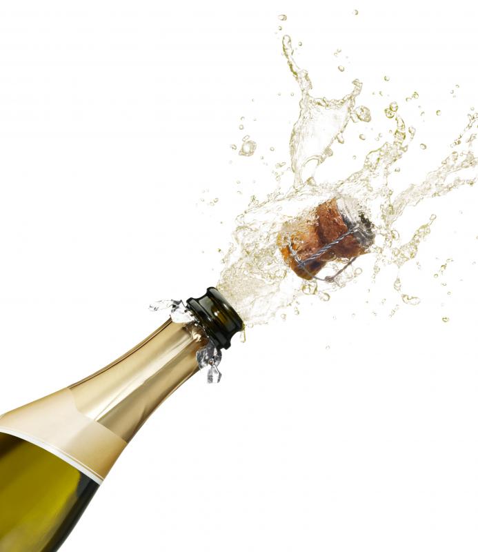 An example of onomatopoeia that might be used in poetry is the word "pop," the sound a champagne cork makes when removed.