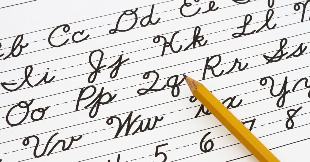 Cursive penmanship.