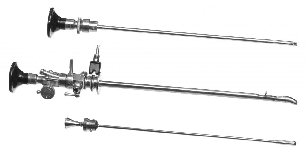 A urinary stent may be inserted with the help of a cytoscope.