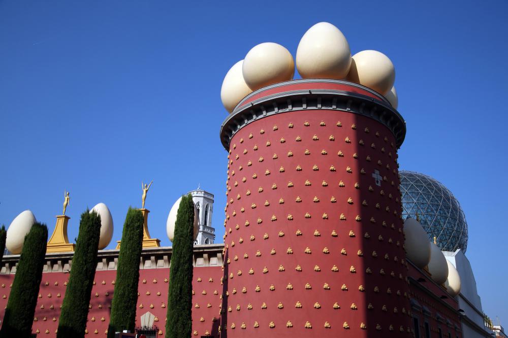 Surrealist art installation on the exterior of the Dali Museum.
