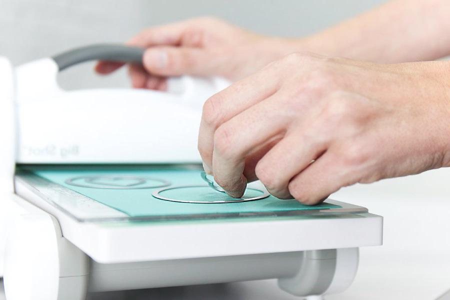 A die cutting machine.