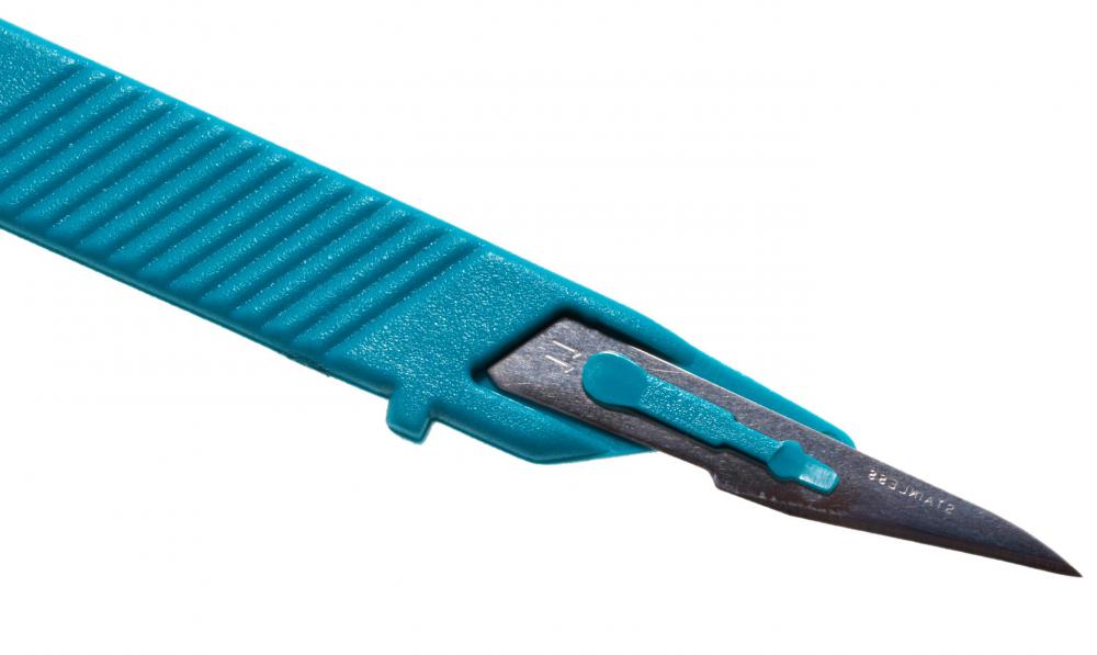 Disposable scalpels are designed to be used once and discarded.