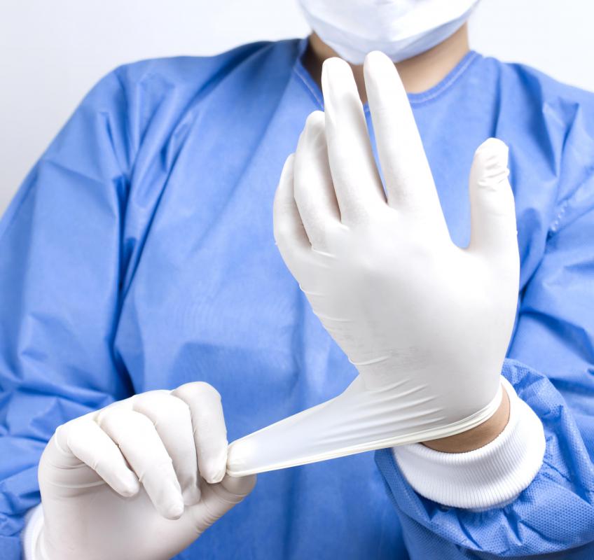 Latex gloves are often used by nurses and doctors.