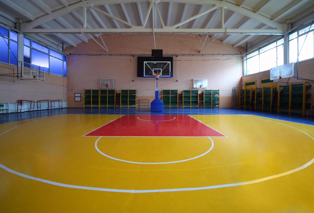 A gymnasium is a common venue for a lock in when it's held on school grounds, especially after an event like prom.