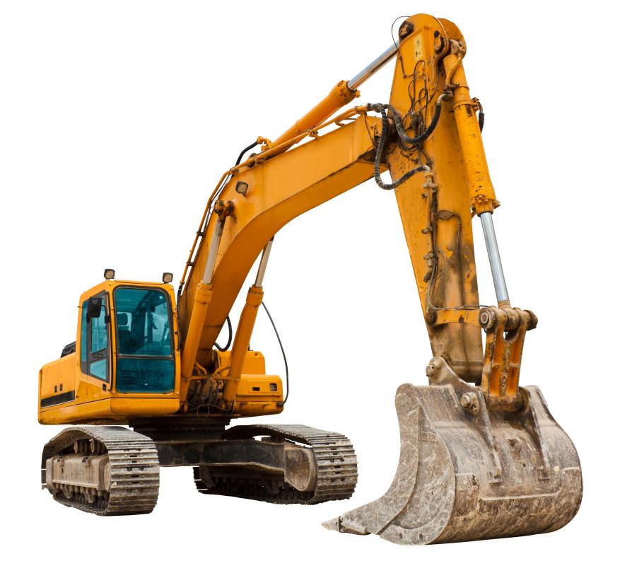 Excavators are used to dig large holes.