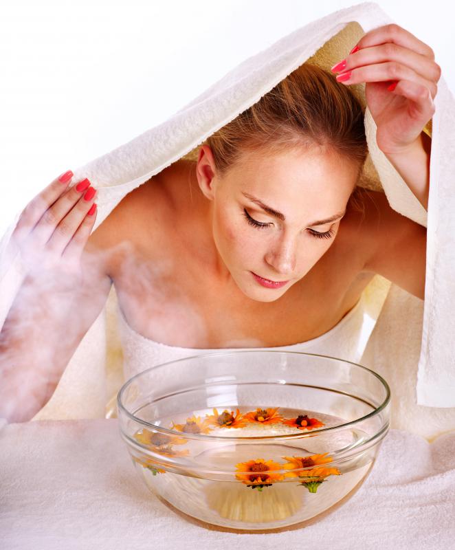 Inhaling steam vapors provides relief for sinus pressure.